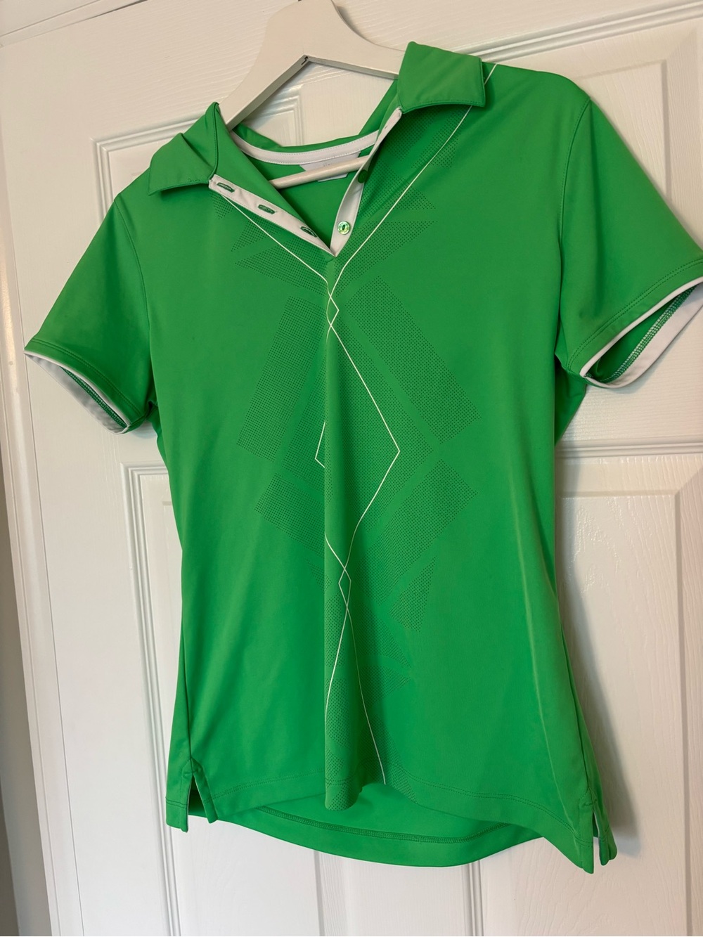 Callaway Bright Green Short-Sleeve Golf Polo with White Trim